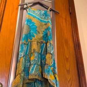 Stunning SILK designer dress-short front- long back fits small